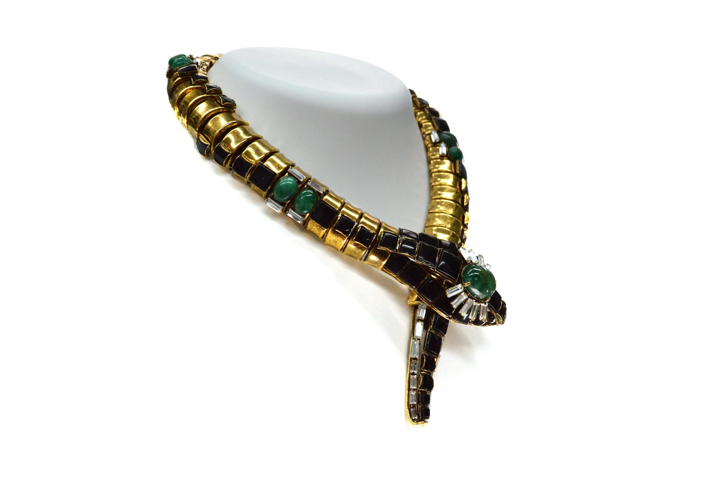 Emerald and Onyx Snake Chain Choker (CHSNK-44E) — Iradj Moini